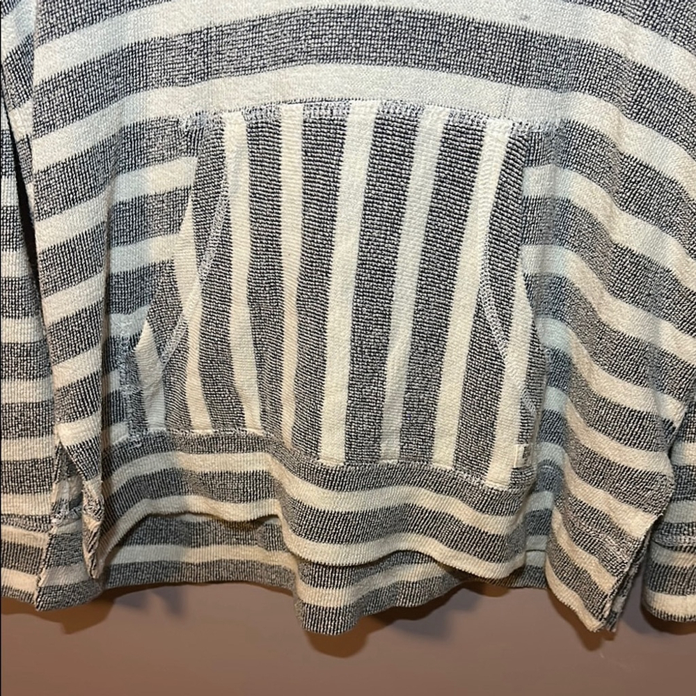 Billabong Striped Hoodie Gray White Pullover Surf Style S - Picture 3 of 6